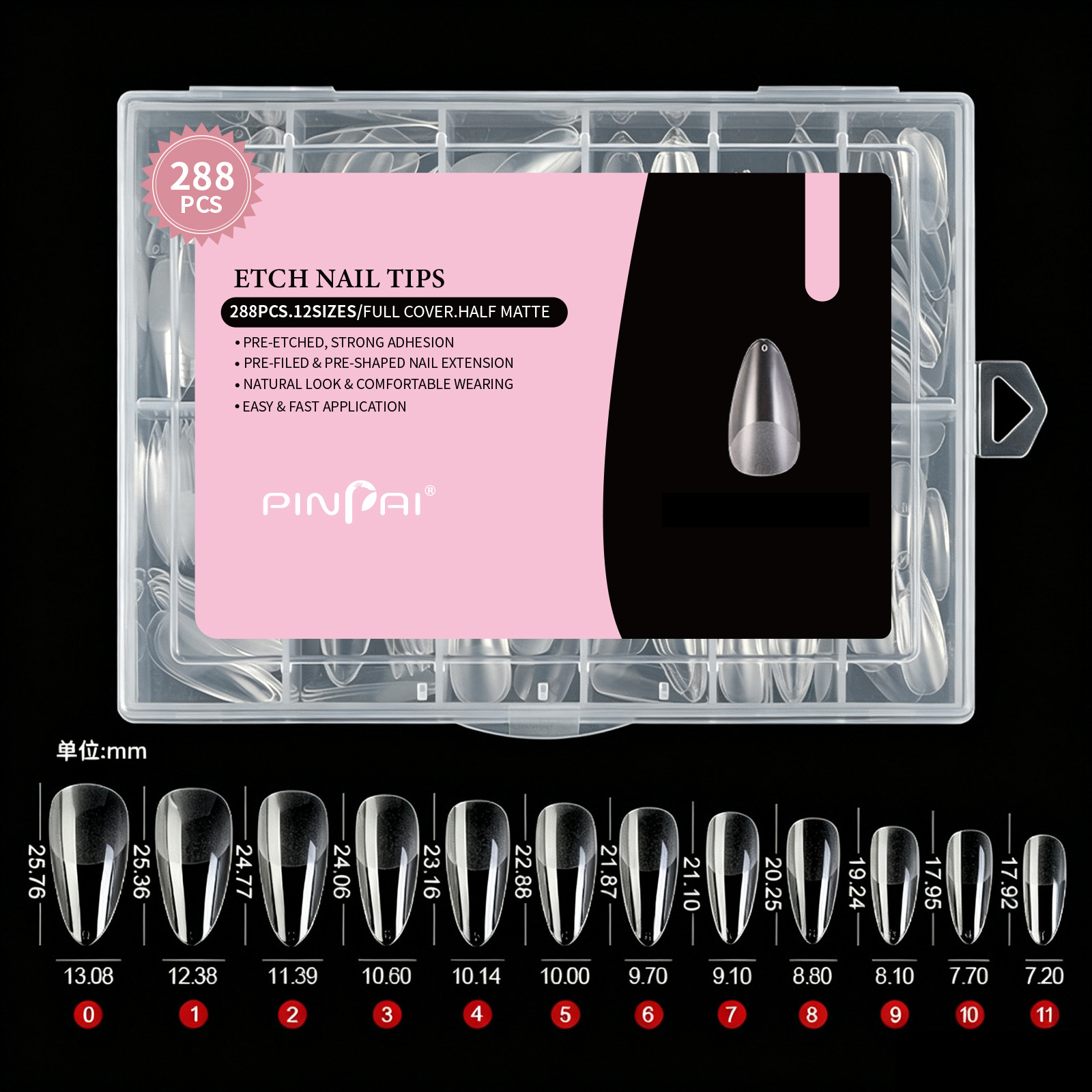 Nail Tips No Carving Or Filing Required Ultra-Thin  Seamless Full-Adhesive Application  288 Pieces Per Box photo 4