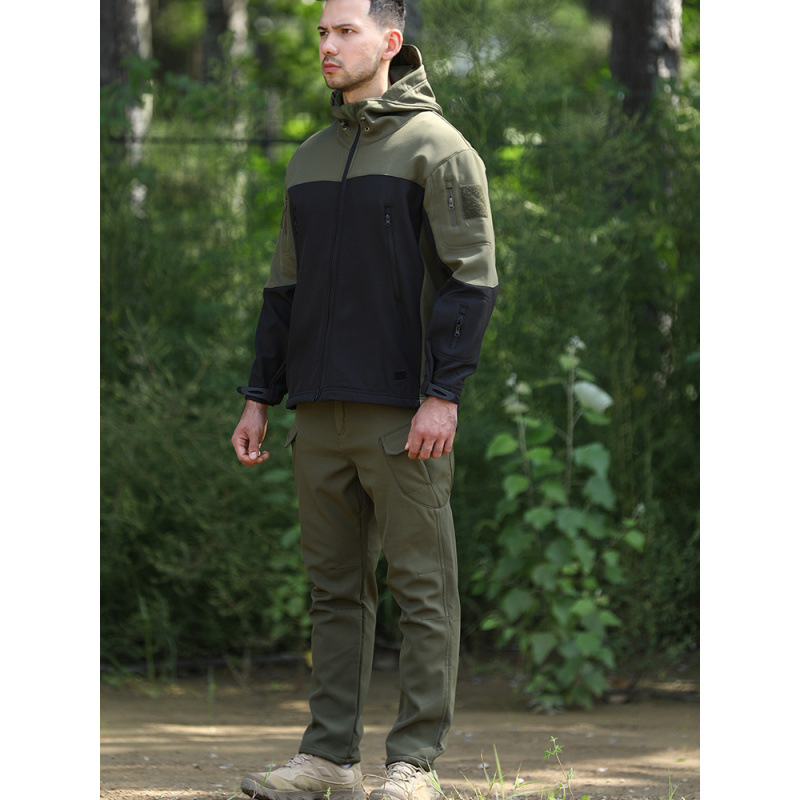 New Second-generation Spliced Sharkskin Windproof Jacket And Pants Set photo 2