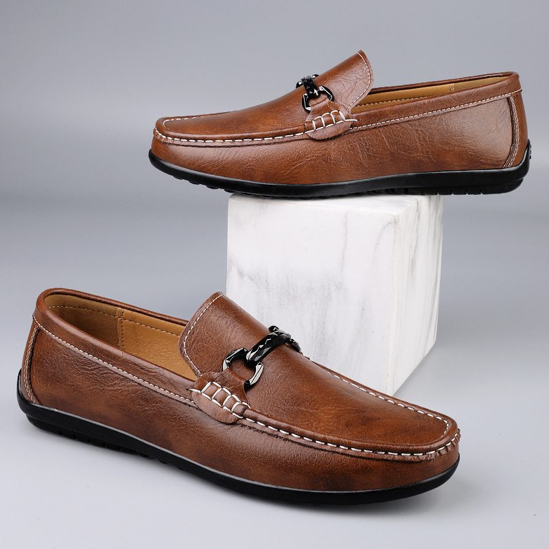 Men's Soft-soled Slip-on Casual Leather Shoes photo 4