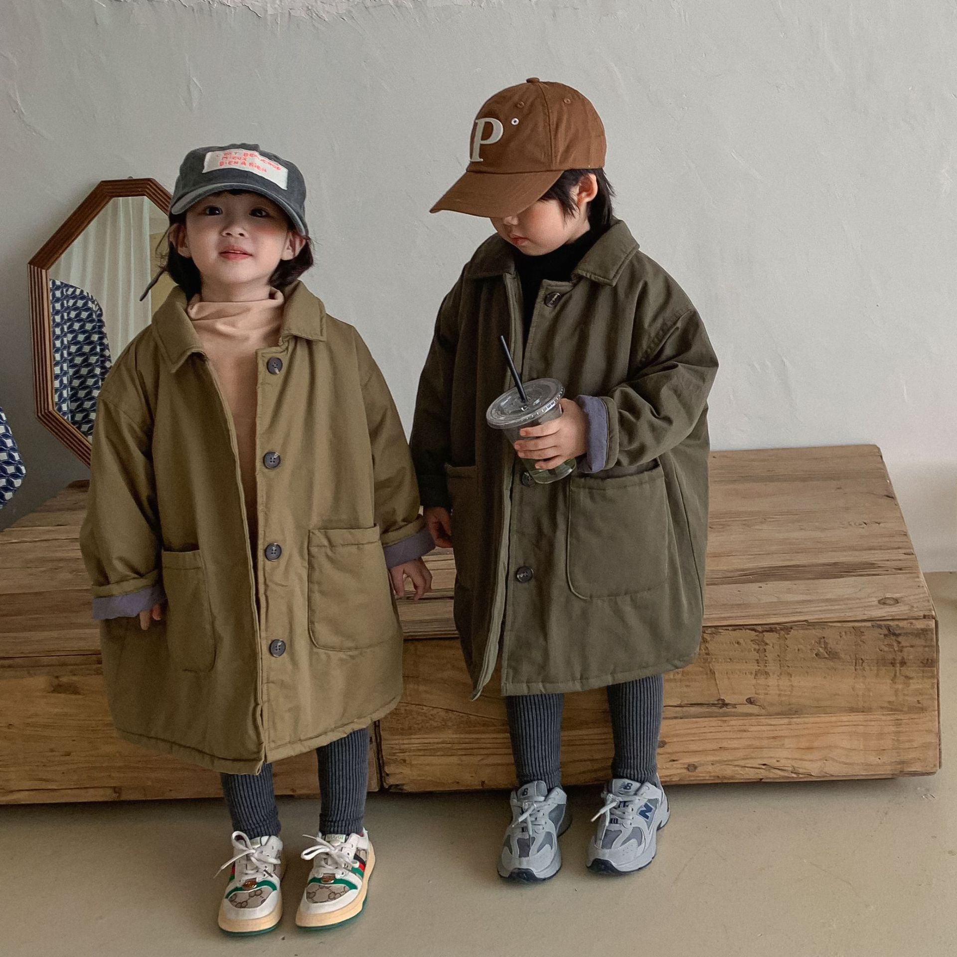 Mid-length Padded Cotton Coat For Little Girls Extra Warm And Thick photo 1