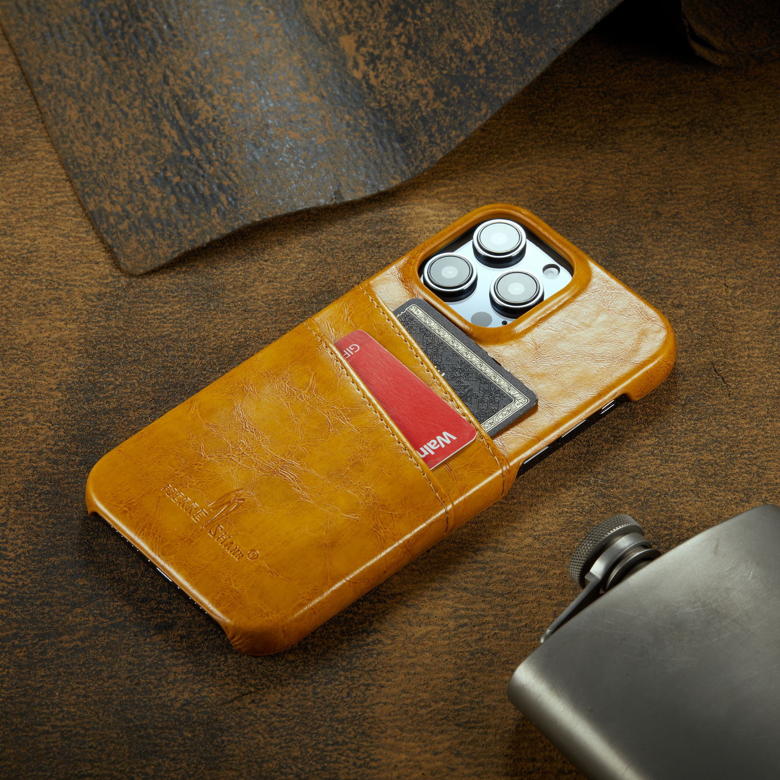 Suitable For Phone Cases Oil-wax Textured With Card Slot And Back Cover Protective Case photo 2