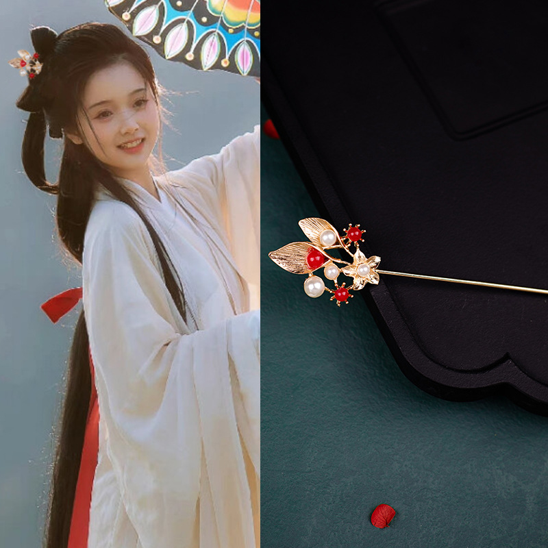 Ancient Style Han Chinese Clothing Handmade Updo Alloy Hairpin Hairpin photo 7