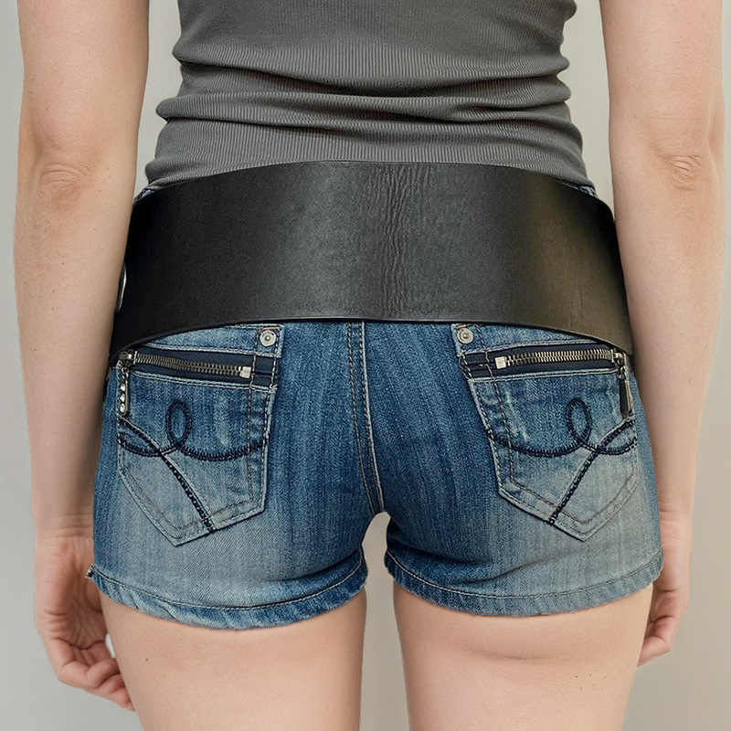 Retro Elastic Heart-shaped Leather Waist Belt For Cinching The Waist photo 6