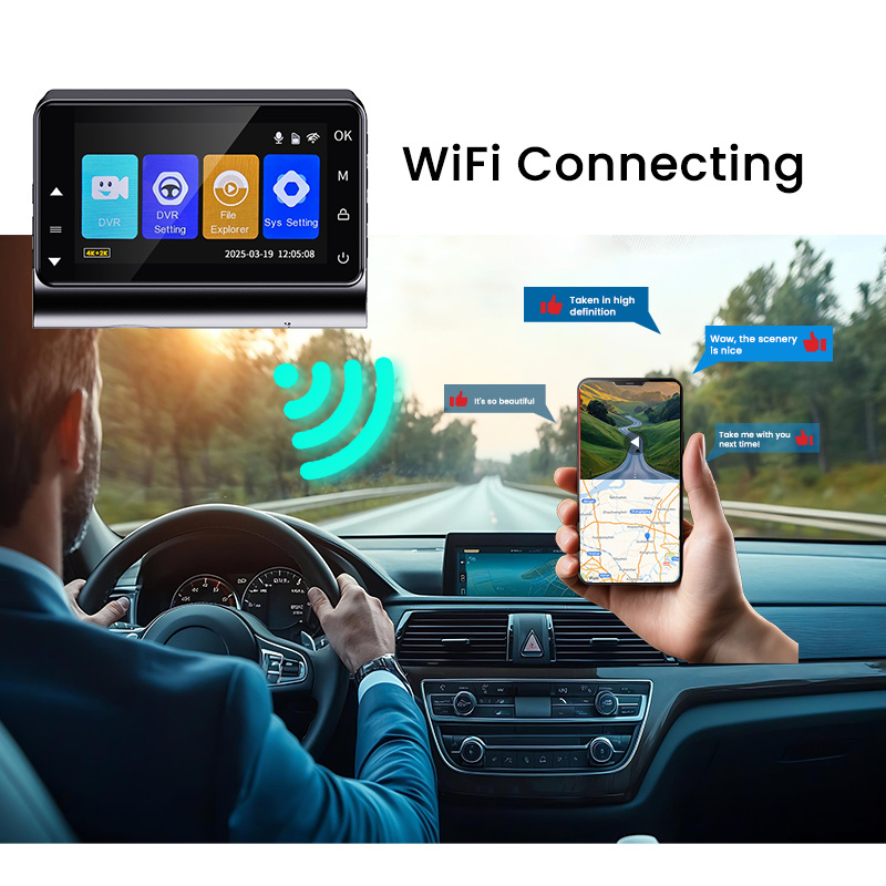 3-inch 4K 2K Front-and-rear Dual-camera HD Dash Cam photo 1