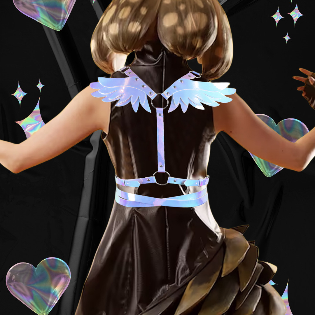 Leather Angel Wings Multi-layer Chain Belt photo 1