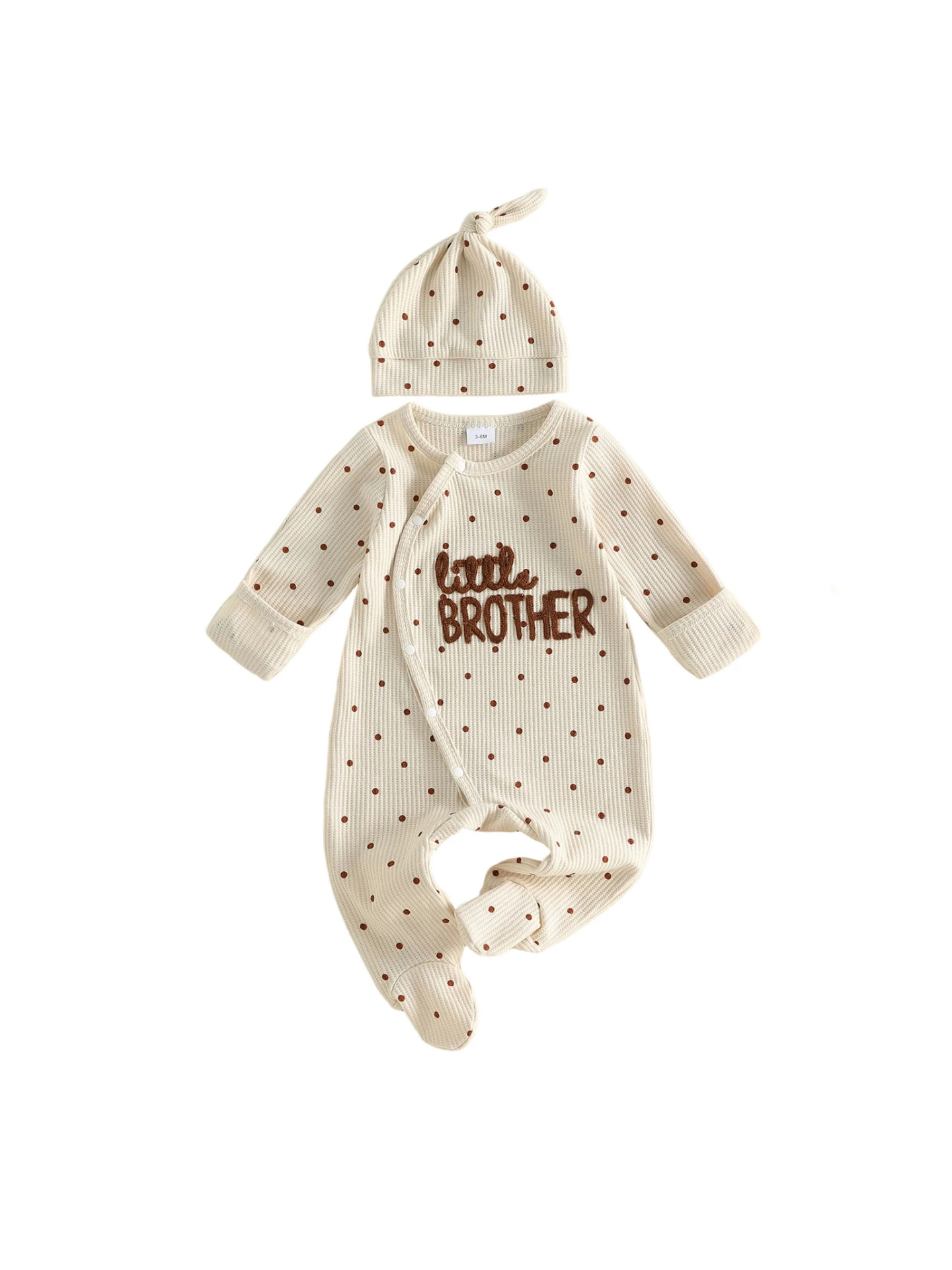 Single-breasted Footed Romper With Hat Two Pieces photo 3