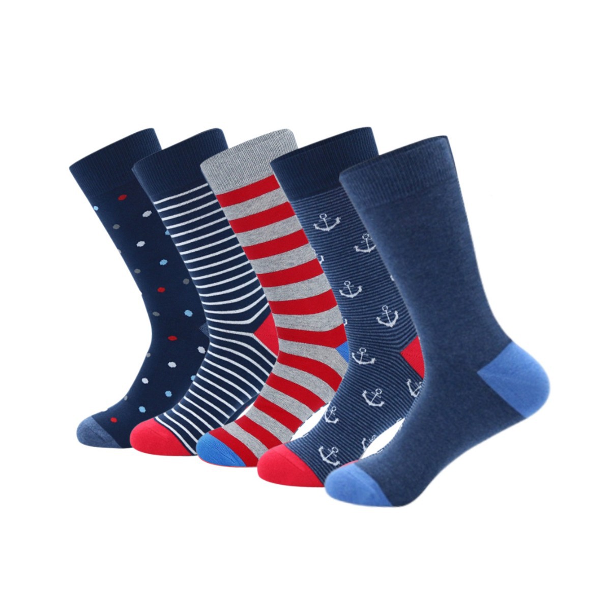 Mens Plus-Size Striped Cotton Socks photo 5