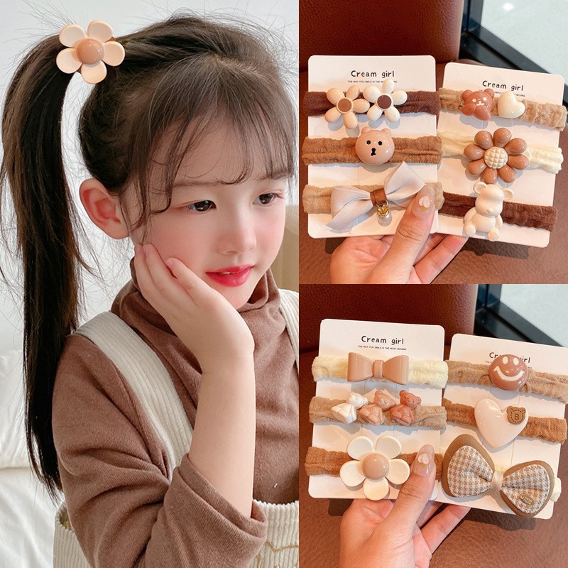 Milk Coffee-colored Little Bear Hair Tie For Girls Gentle On Hair photo 8