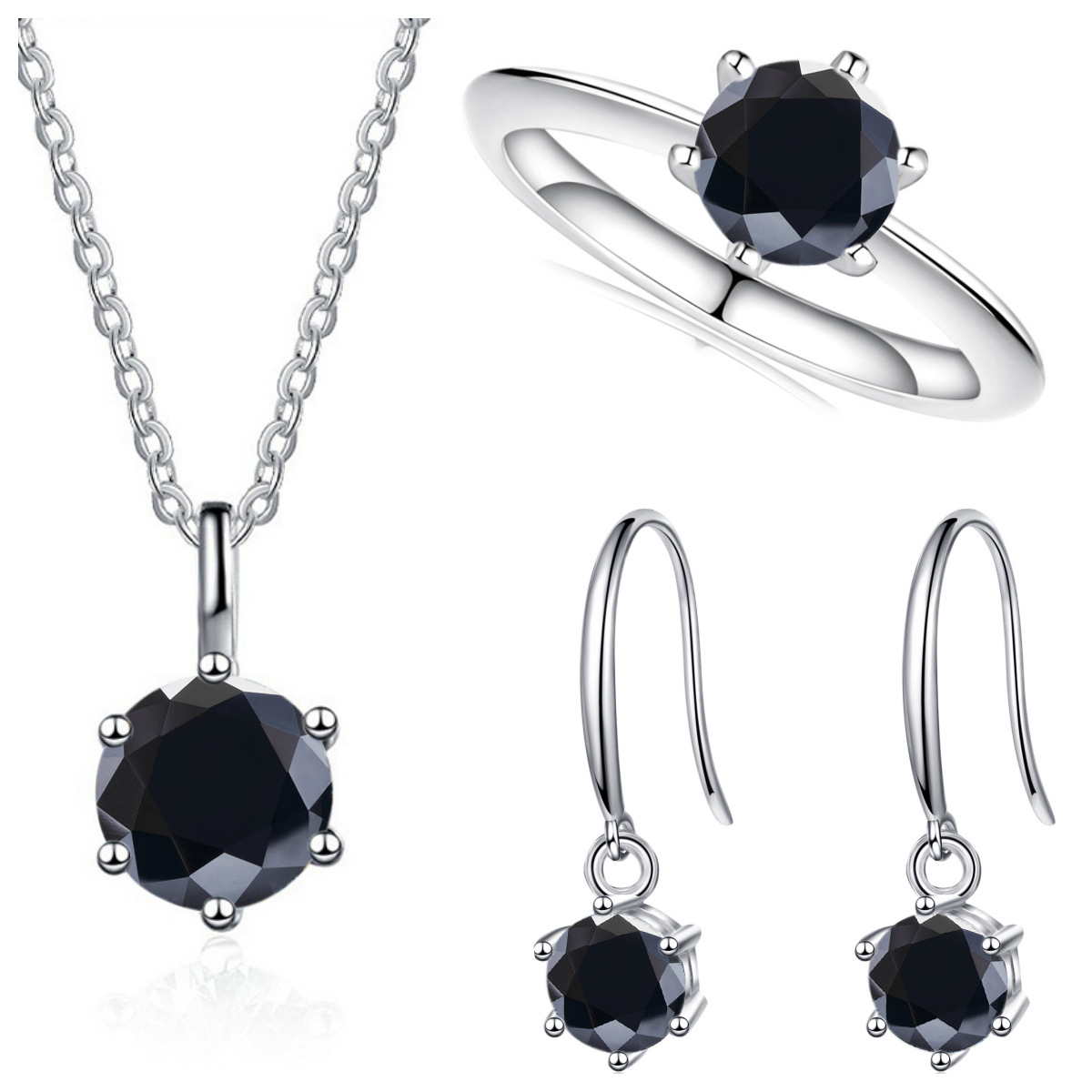 3-Carat Sterling Silver Moissanite Jewelry Set photo 5