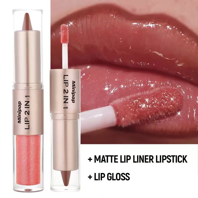 Double-ended Waterproof Smudge-proof 2-in-1 Lip Gloss And Lip Liner photo 4