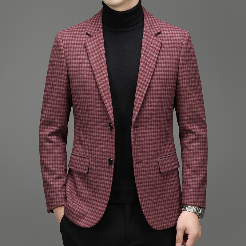 Men's Business Wool Jacket With Fleece Lining photo 2
