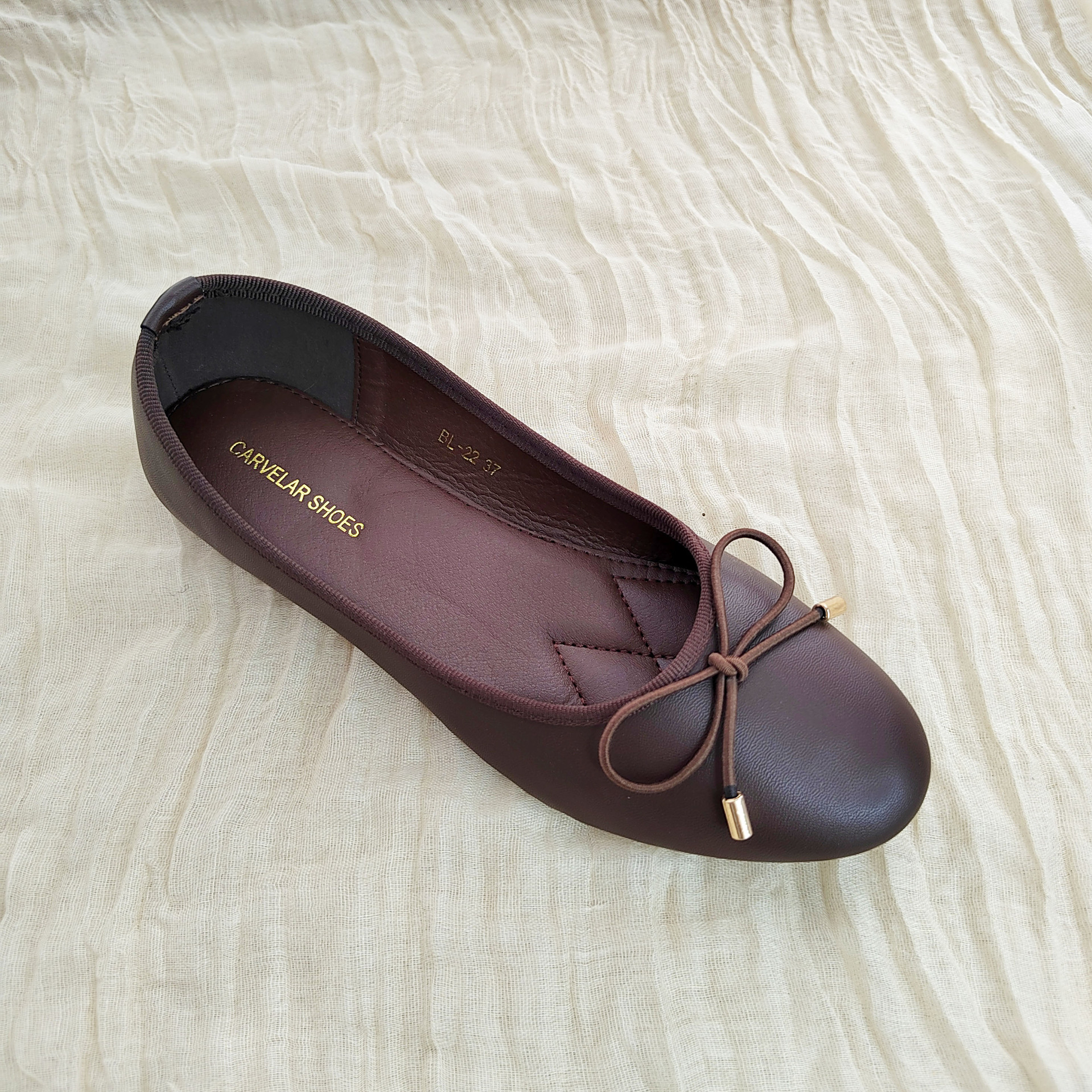 New Springsummer Bow-tie Low-cut Ballet Flats With Thick Soles photo 3