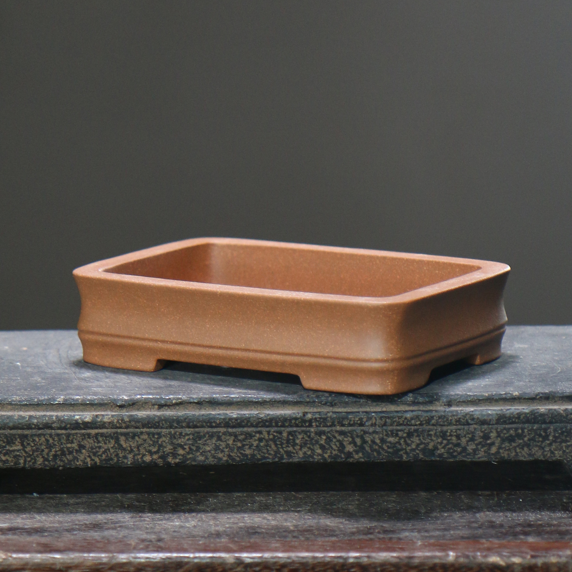 Rectangular Bamboo-joint Yixing Clay Bonsai Pot photo 5