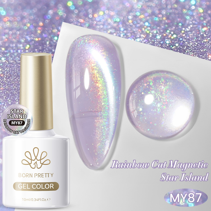 Fashionable Ice-clear Rainbow Cat-eye Gel Polish photo 6