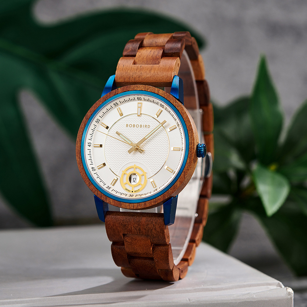 Natural Wooden Men's Watch - Vintage Minimalist Design Casual Quartz Wristwatch for Young Adults photo 6