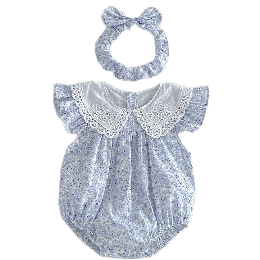 Summer Lightweight Baby Romper Summer Floral Fragments photo 2