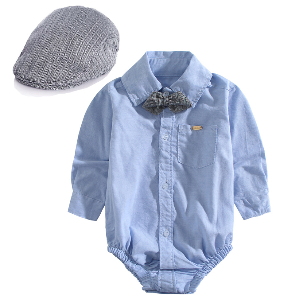 Childrens British-style Gentleman Long-sleeve Romper photo 2