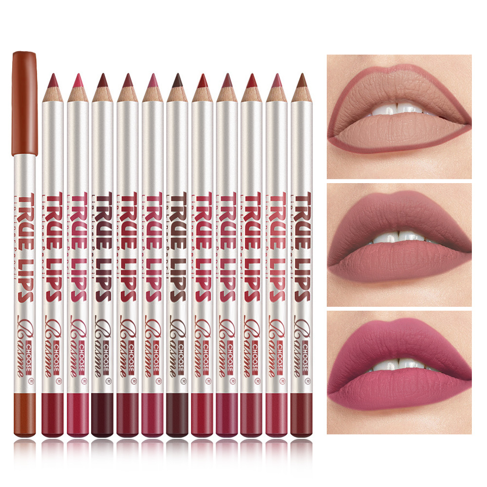 Cross-Border Amazon Wooden Twelve-Color Lip Liner Set photo 3
