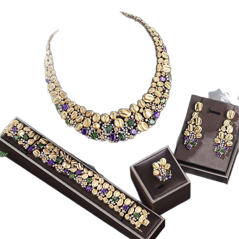 Exaggerated Necklace And Earring Wedding Set, Luxurious And Fashionable photo 6