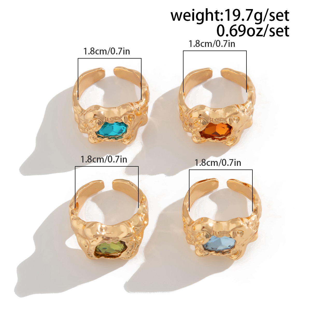 European And American Fashion Cool Pleated Lava Metal Gemstone Ring For Men photo 7