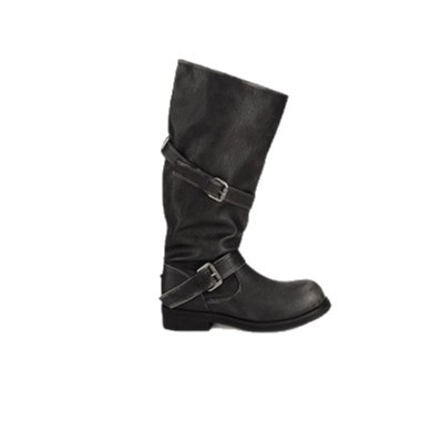 Wide-calf Round-toe Color-block Chunky-heeled Platform Boot photo 5