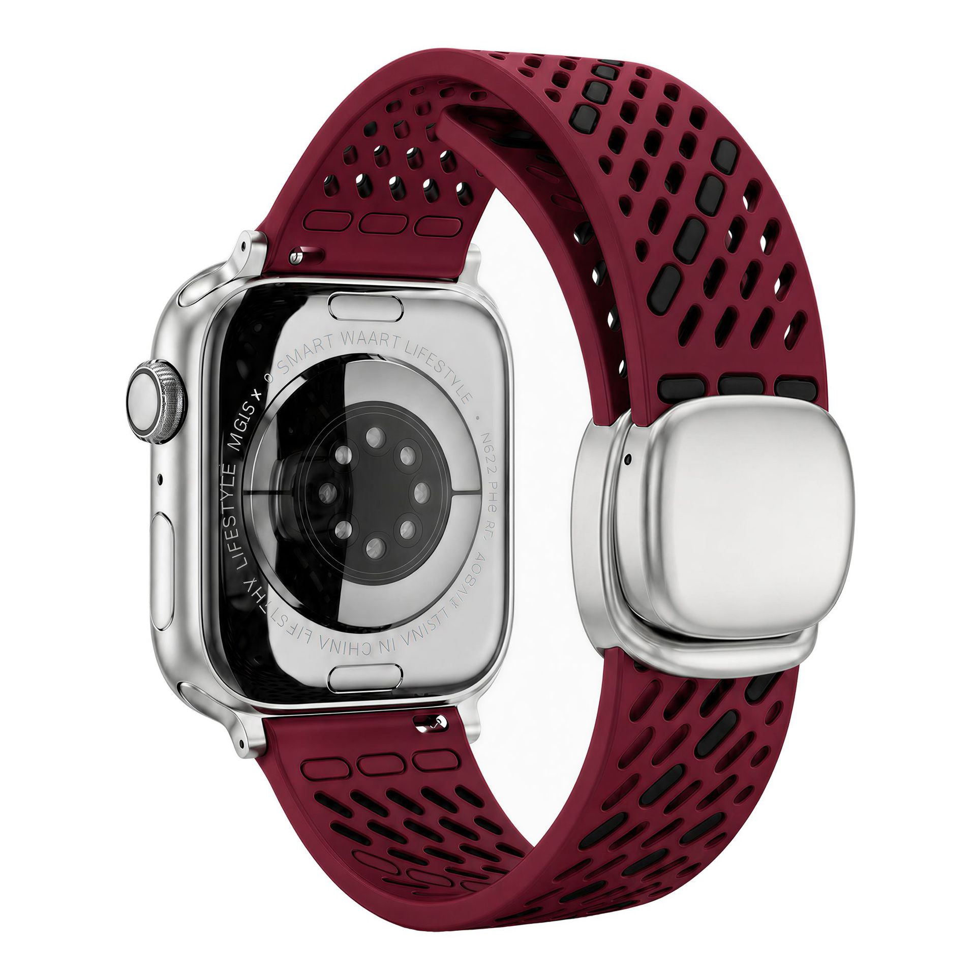 Breathable Perforated Silicone Magnetic Clasp For Watch Straps photo 6