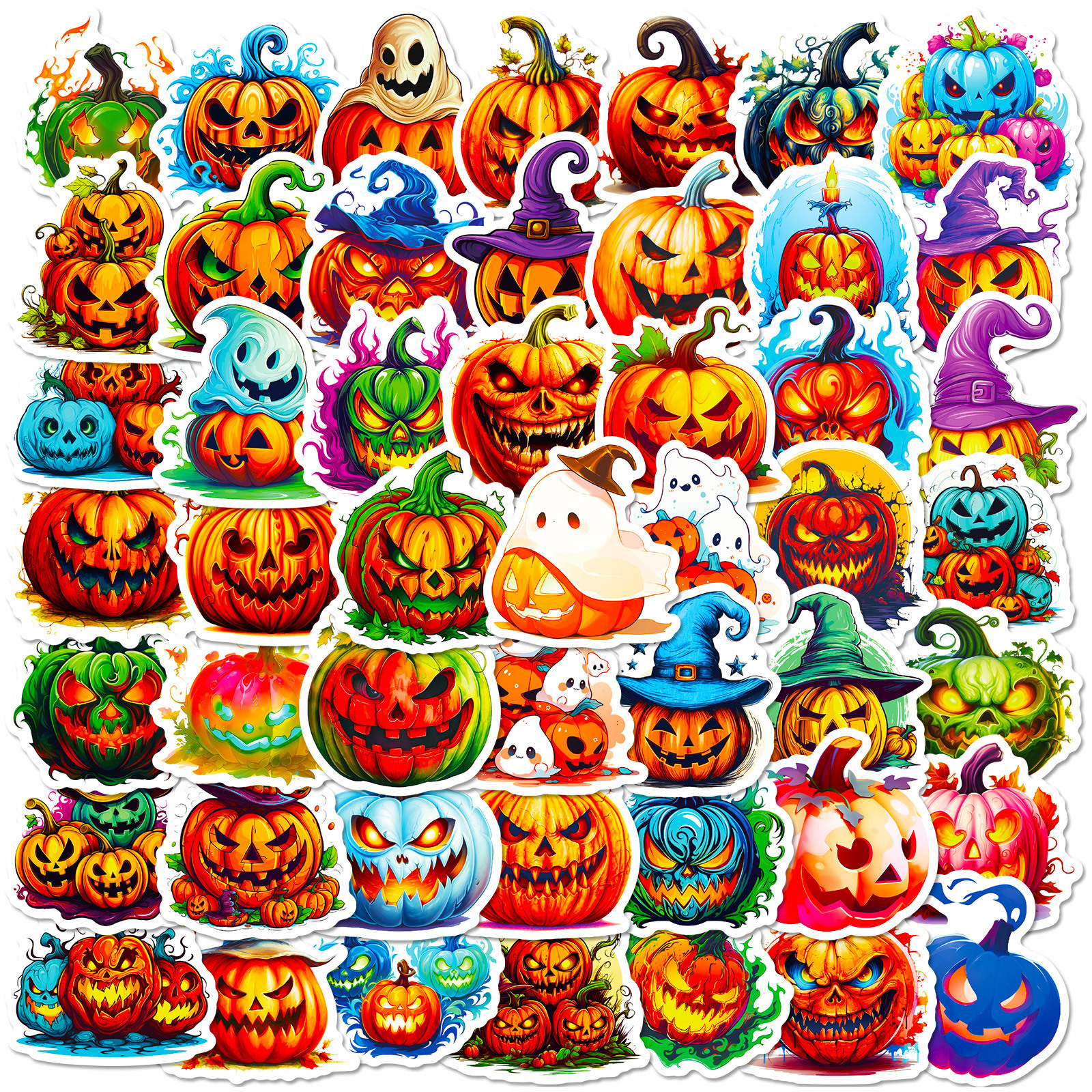 300 Cartoon Pumpkin Witch Cute Ghost Graffiti Stickers Halloween Holiday Decoration Stickers DIY Refrigerator Mobile Phone photo 2