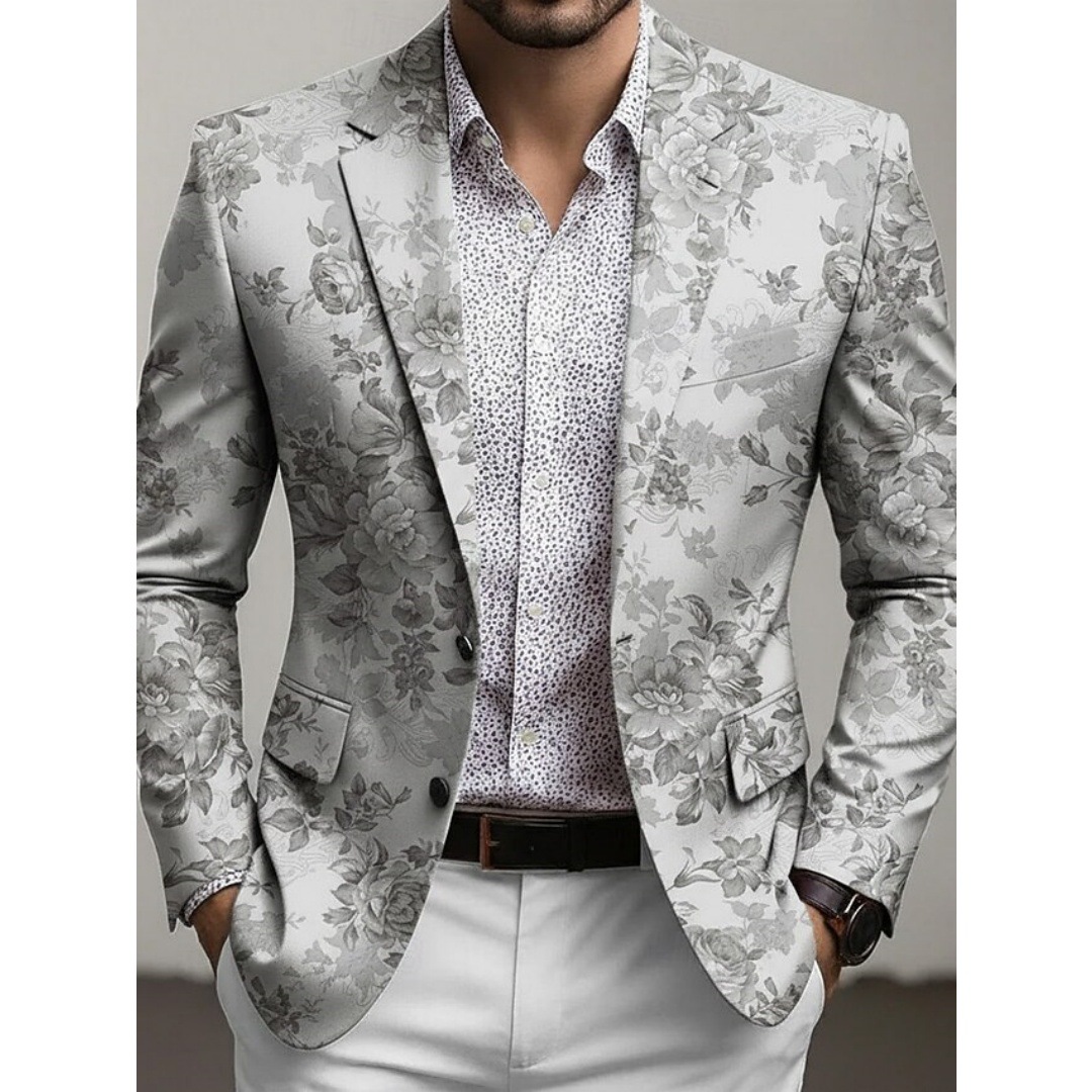 Two-button Suit Jacket With Digital Print photo 3