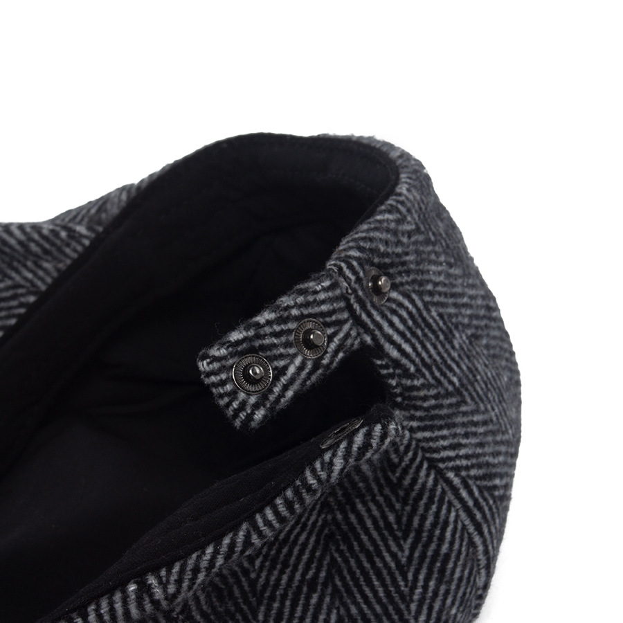 Beret Men's British Vintage Newsboy Casual Herringbone Forward Peaked Cap photo 7