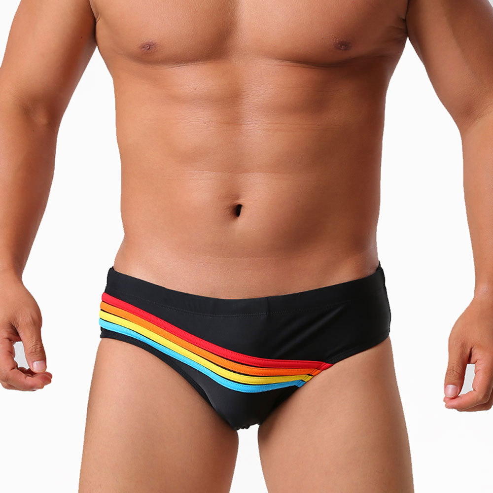 Triangular Three-dimensional Rainbow Swim Trunks Simple Stylish And Form-fitting photo 2