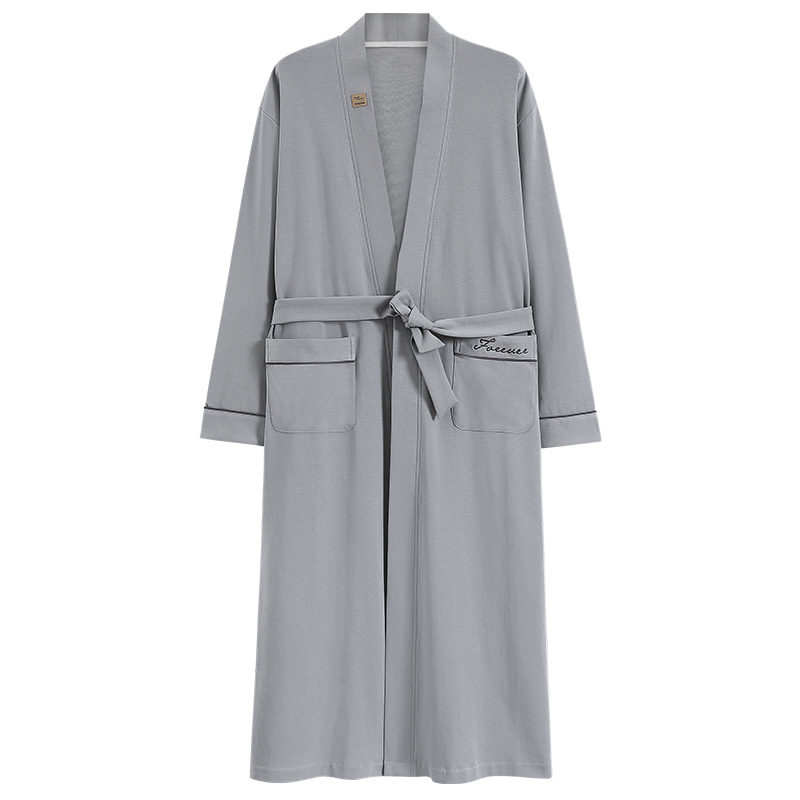 Long-sleeve Mens Home Wear Long And Thin Nightgown photo 4