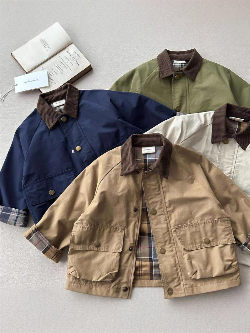 Spring Boys' And Girls' Korean-Style Trendy Plaid Patchwork Jacket photo 8
