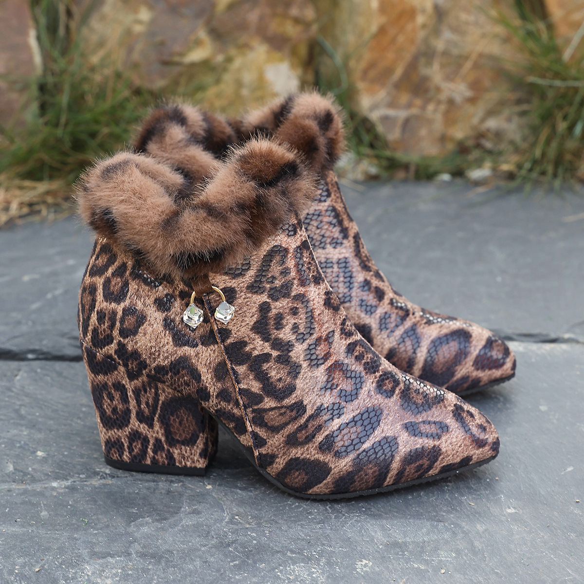 Leopard-print Flat Booties For Women photo 8