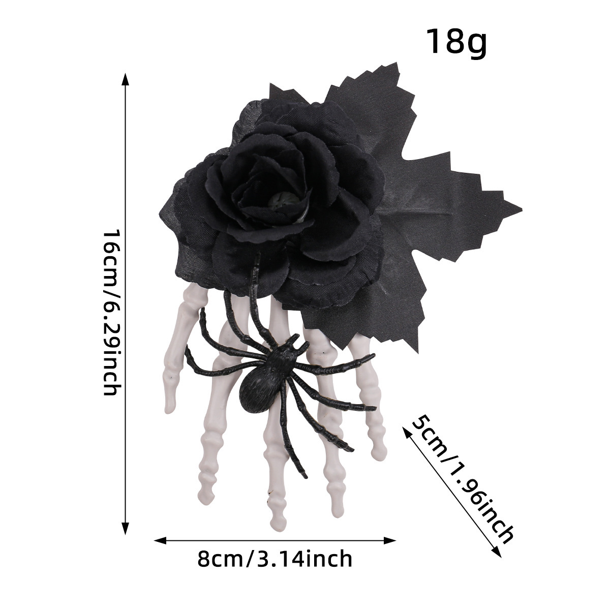 Black Rose Bone Claw Side Hair Clip Headdress photo 2