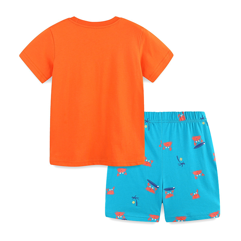 Fashionable Printed Crew-Neck Short-Sleeve Set For Boys photo 2