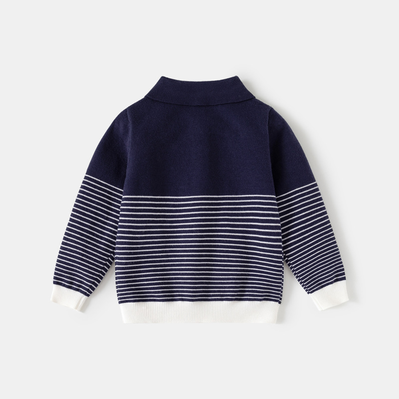 Boy's Thin Stripe Button-down Sweater photo 5