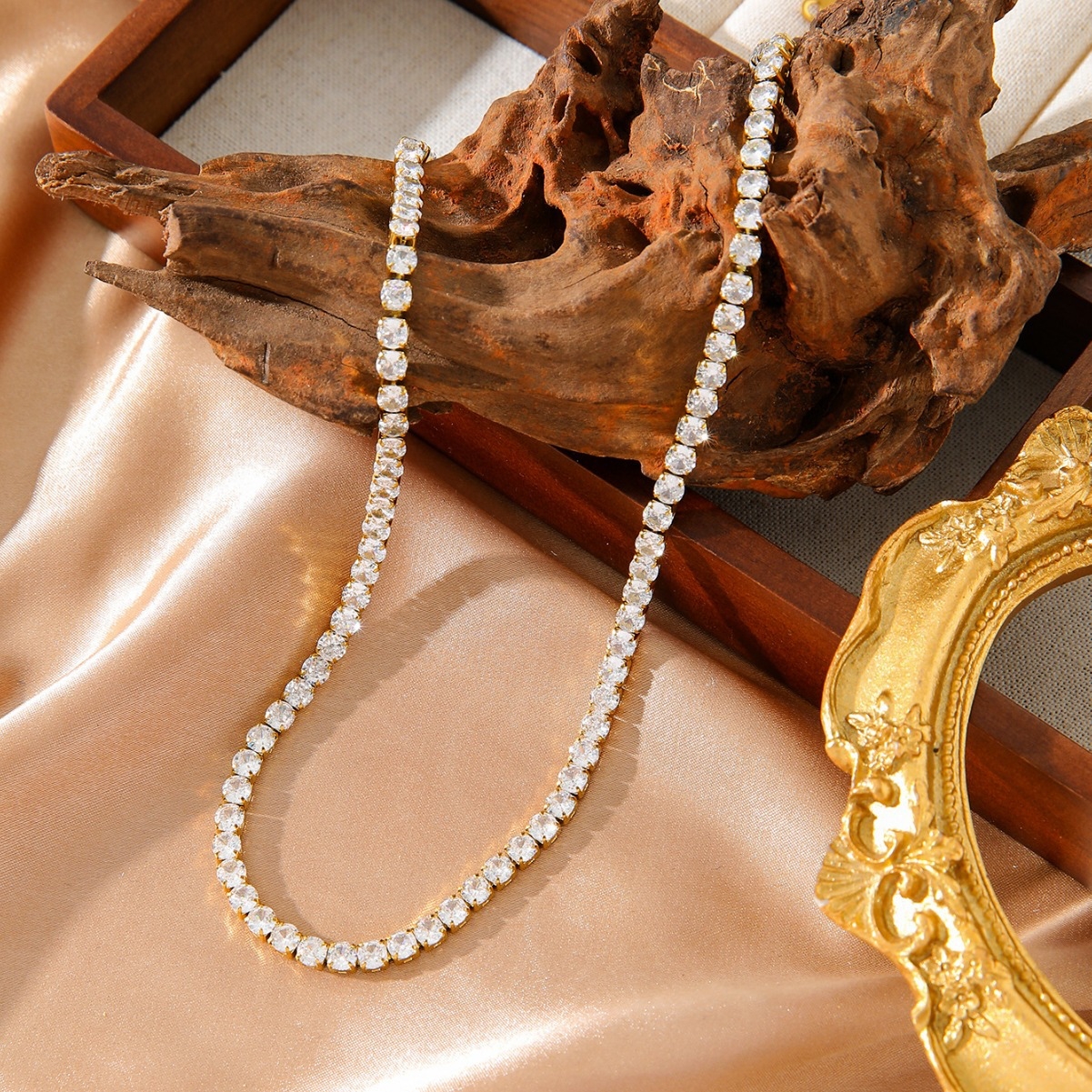Diamond-studded Zircon Stainless Steel Necklace photo 5