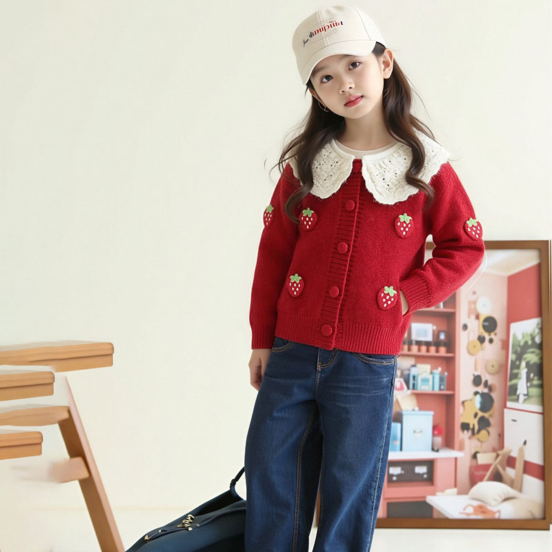 Fashionable Knitted Cardigan Coat For Girls photo 2