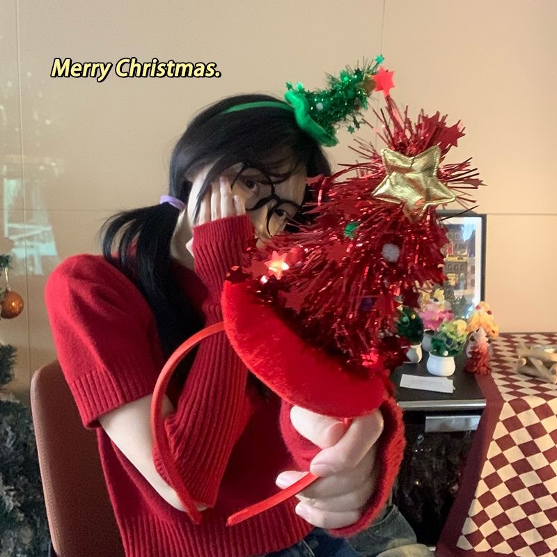 Christmas Tree Headband Cute Holiday Headdress For Girls photo 1