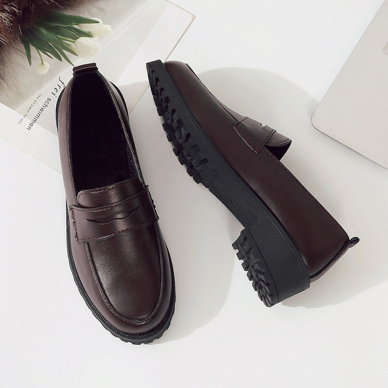 Korean-style Versatile Ulzzang Flat Shoes British-style Work Shoes photo 2