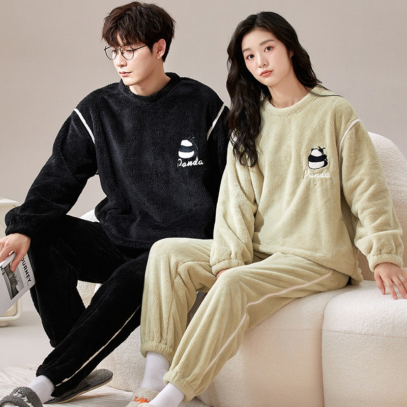 Coral Fleece Couple Household Velvet Pajamas photo 8