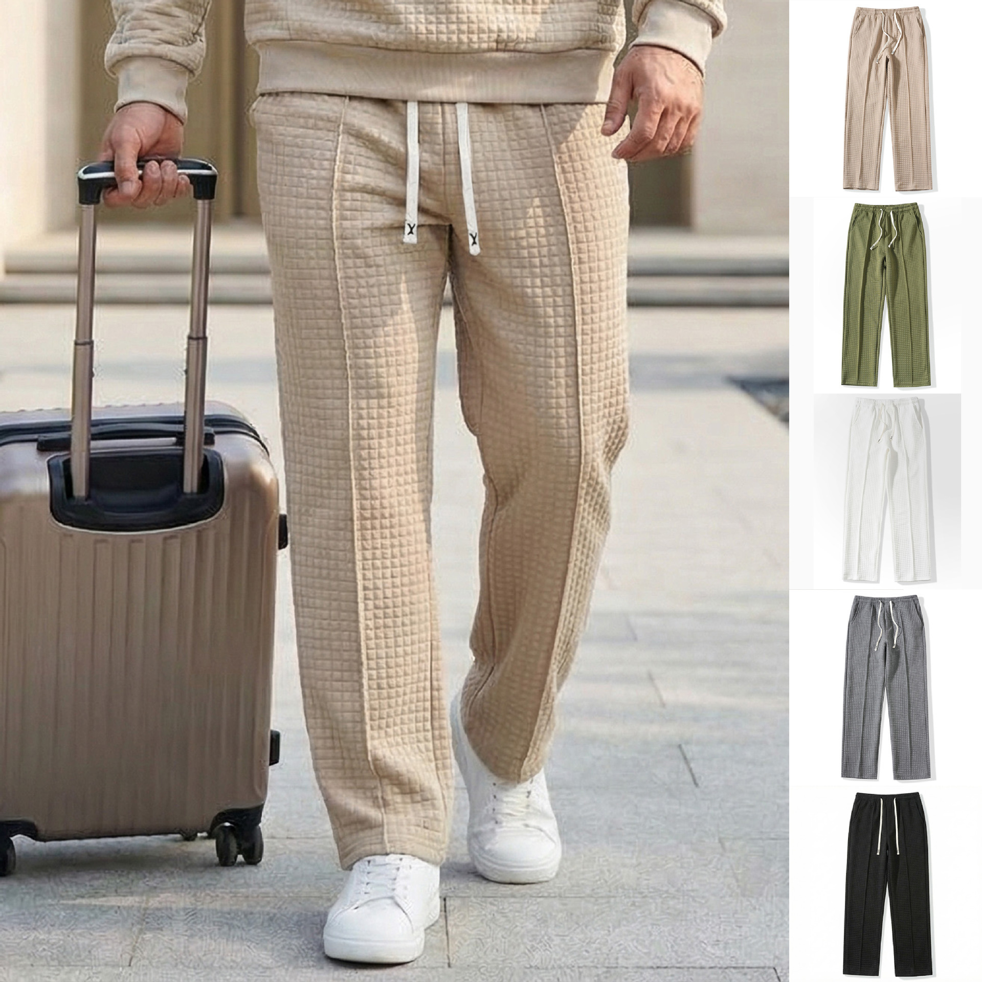 New Spring Autumn Trousers With An Elastic Waist Loose-fit Outdoor Pants For Men photo 1