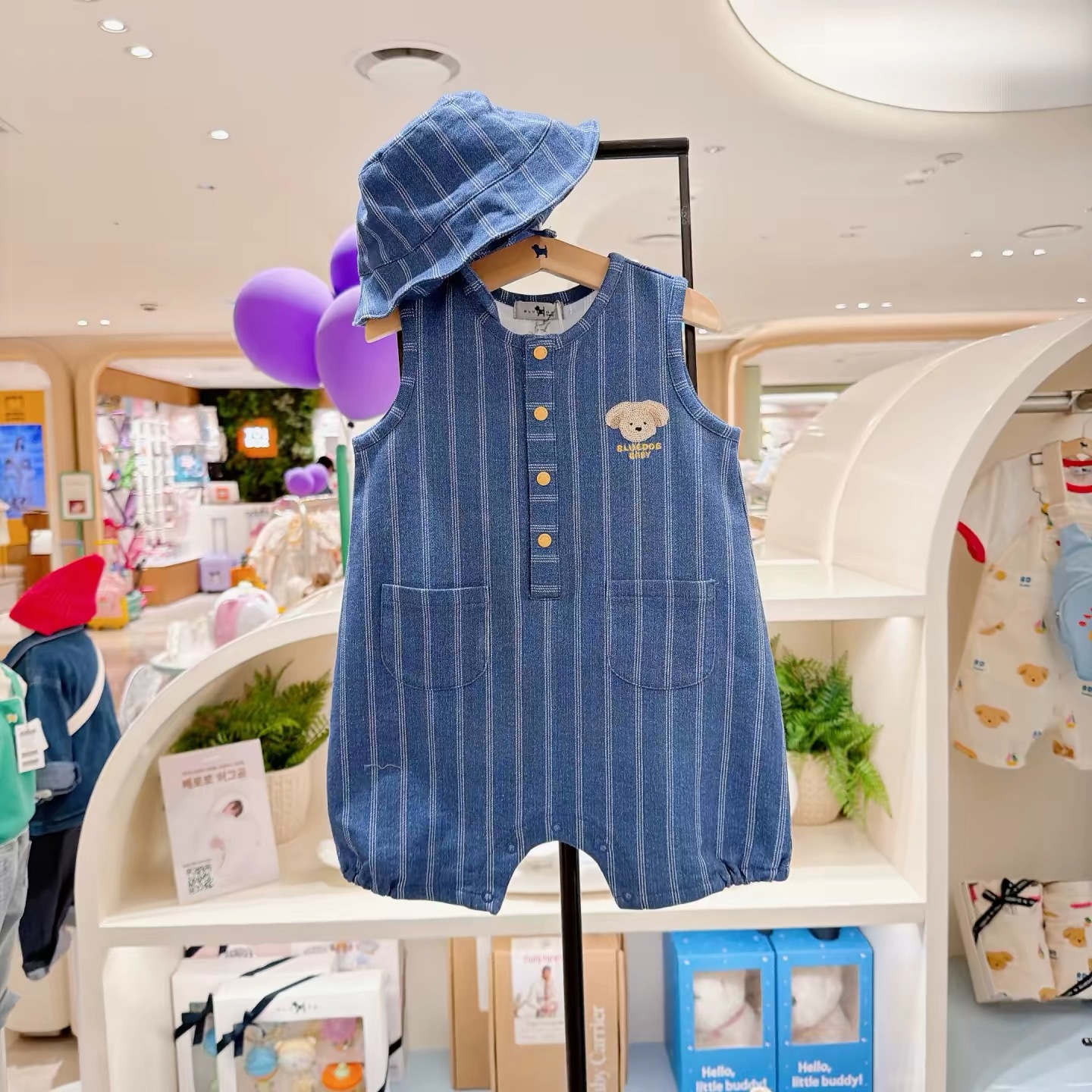 Children's Pure Cotton Striped Romper photo 1