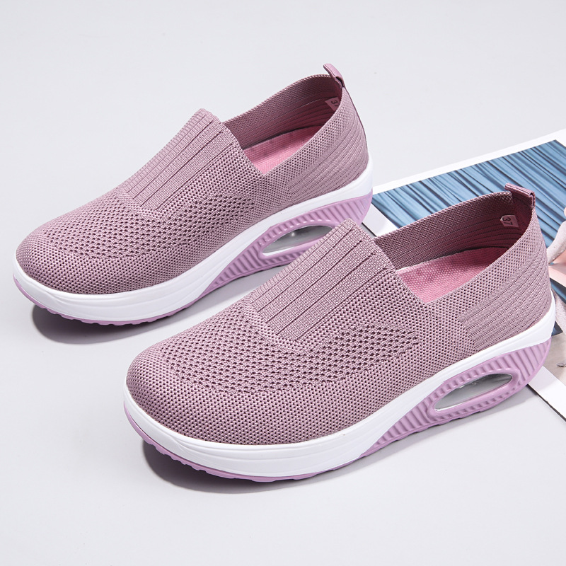 New Women's Leisure Sports Air Cushion Non-slip Flying Woven Women's Shoes photo 4