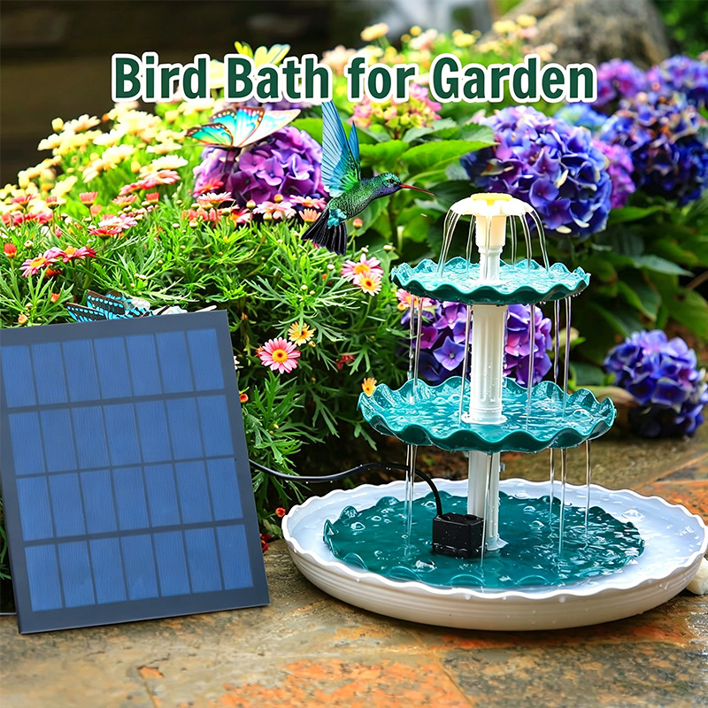 Solar-Powered Garden Pond Landscape Decorative Fountain photo 1