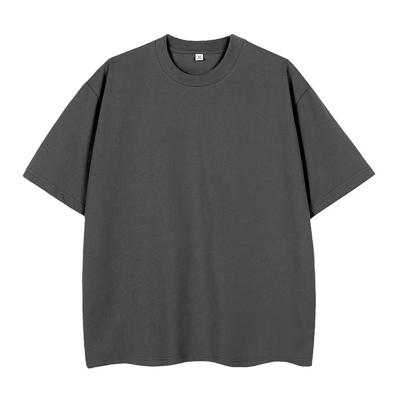 Double Yarn Short Sleeve Sweat-absorbing Cotton T-shirt Top photo 8