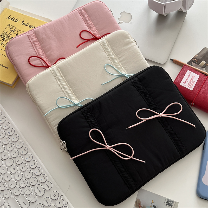 Tablet PC Bag Elastic Lace Bow Laptop Sleeve photo 1