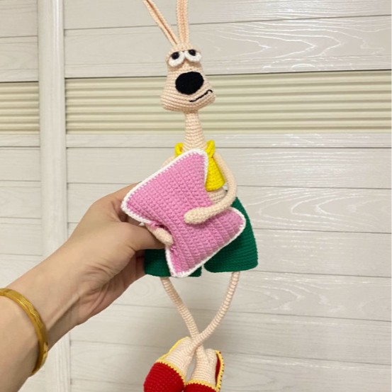 Grumpy Long-Eared Rabbit Yarn Crochet Keychain Kit photo 2