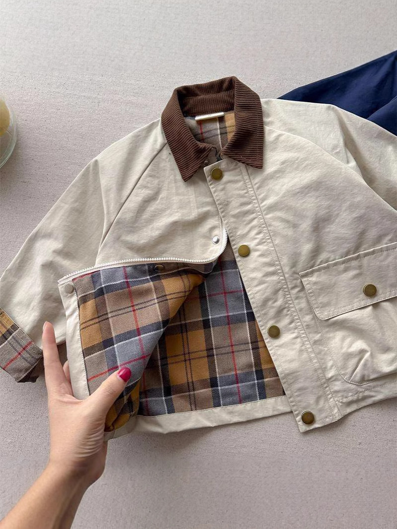 Spring Boys' And Girls' Korean-Style Trendy Plaid Patchwork Jacket photo 7