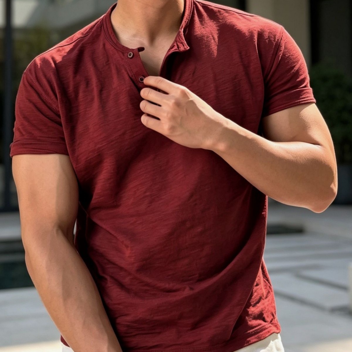 Distressed-style Mens Short-sleeve American T-shirt photo 2